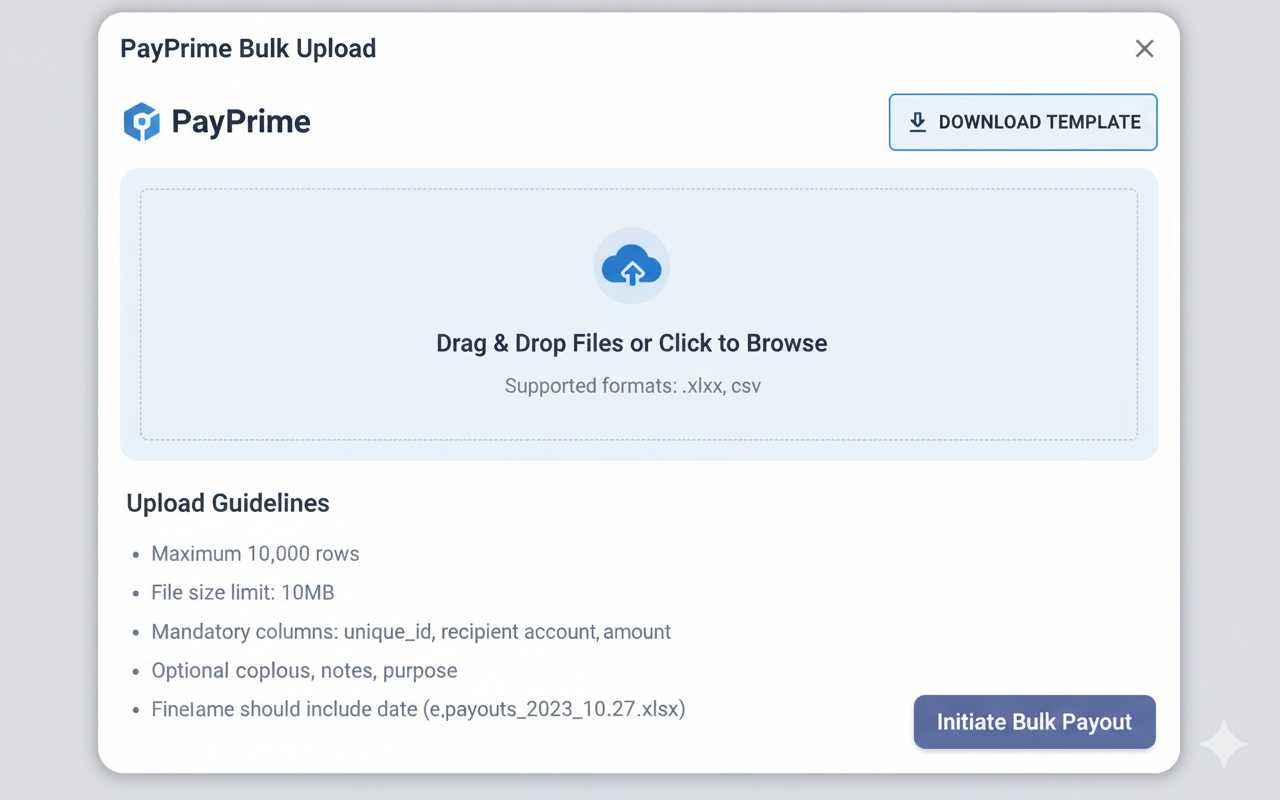 Bulk Payment Upload Interface