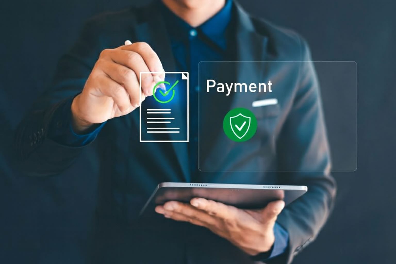 Professional sending digital payment links on a laptop